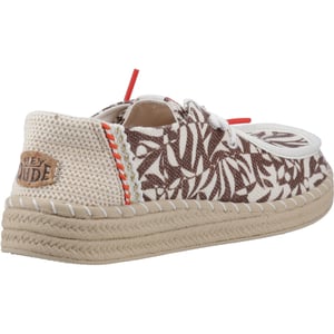 HEYDUDE Wendy Espadrille Retro Palm Bomullsblandning Dam Downtown Brown/Egret Espadriller