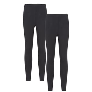 Mountain Warehouse Dames/Dames Katoenmix Midweight Leggings (Set van 2) (Jet Zwart)