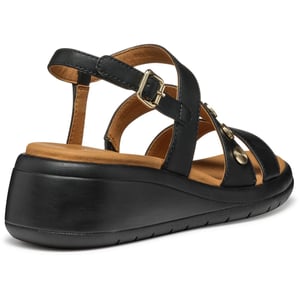 Geox D MELICONIA Synthetic Polyurethane Women's Black Wedges