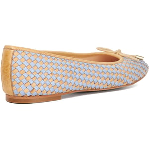 Dune Heights Leren Dames Blauwe Ballerina's
