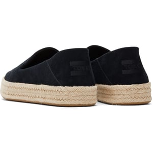 TOMS Carolina 100% Ko Läder Kvinnoes Black Espadriller