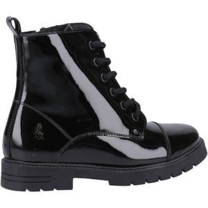 Hush Puppies Lauren Patent Senior Leren Zwarte Boots voor Meisjes