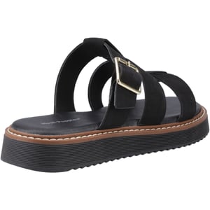 Hush Puppies Celeste Slide Dames Zwart Leren Sandalen