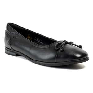 Pod Priya Leren Dames Zwarte Ballerina's