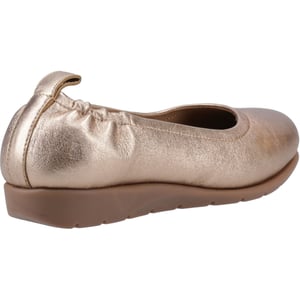 Hush Puppies Skylar Leer Dames Gouden Ballerina's
