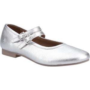 Hush Puppies Nancy Mary Jane Leren Vrouwen Zilveren Ballerina's