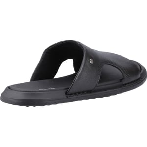 Hush Puppies Callum Slide Leder Heren Zwarte Sandalen