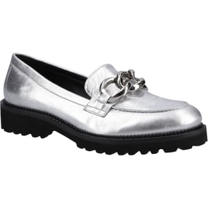 Hush Puppies Gianna Leren Dames Zilveren Instappers