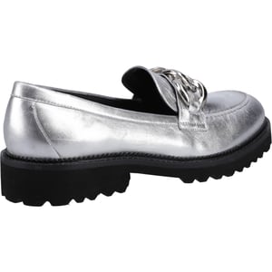 Hush Puppies Gianna Leren Dames Zilveren Instappers
