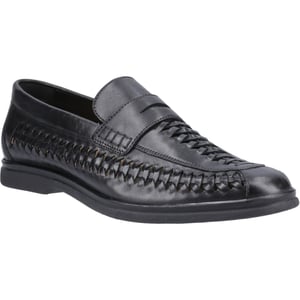 Hush Puppies Bowie Leren Heren Zwarte Instappers
