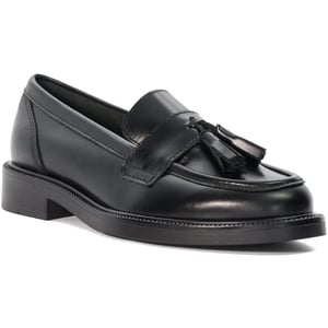 Dune Garda Leren Vrouwen Zwarte Loafers
