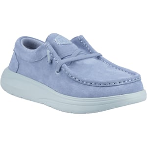 HEYDUDE Wendy COMF Suède Lederen Vrouwen Vervaagde Denim/Cloud Blauw Moccasins Schoenen