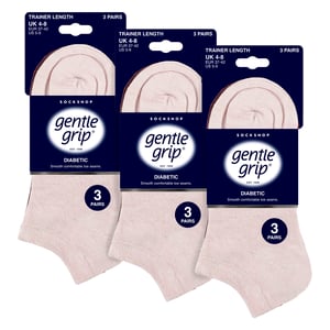 9 Pairs Ladies Diabetic Trainer Socks | Ankle Socks Swollen Feet