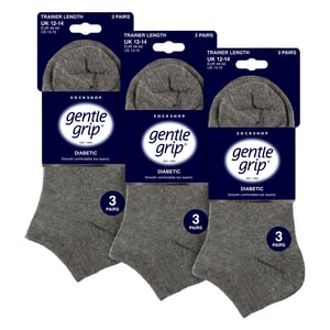 9 Pack Mens Diabetic Trainer Socks, Swollen Feet Wide Ankle Socks