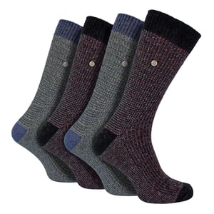 4 Pack Mens Cotton Dress Socks | Spirit Square Knit Socks