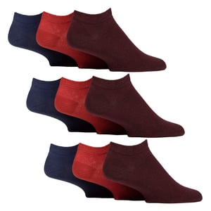 9 Pack Mens Diabetic Trainer Socks | Non Elastic Extra Wide Ankle Socks