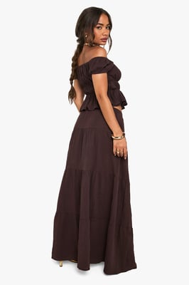 Crinkle Cotton Maxi Skirt