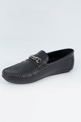 Black Pu Loafers