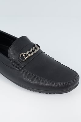 Black Pu Loafers