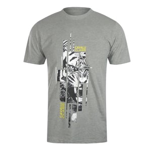 Cavalli Class Abstract Tiger Logo Grijs T-shirt