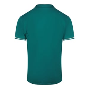 Cavalli Class Bold Stripe Collar Green Polo Shirt
