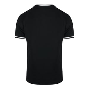 Cavalli Class Bold Stripe Collar Black Polo Shirt