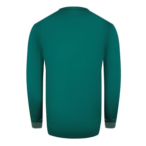 Cavalli Class Bold Multi Logo Green Ottanio Round Neck Sweatshirt