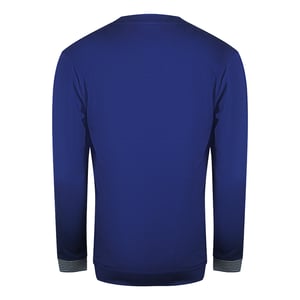 Cavalli Class Bold Multi Logo Iris Blue Round Neck Sweatshirt