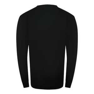 Cavalli Class Vibrant Floral Logo Black Round Neck Sweatshirt
