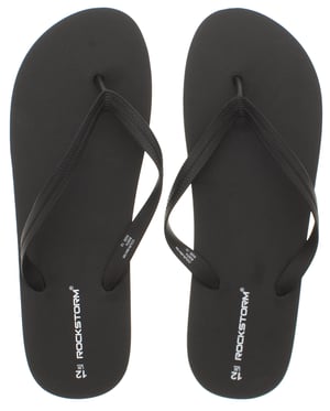Rockstorm Mens Flip Flops Cushioned Footbed Prime black