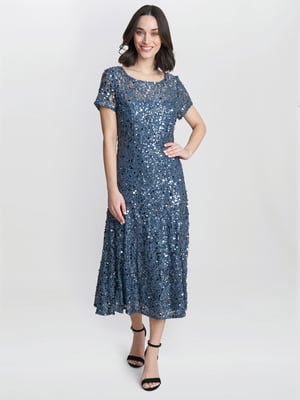 Andrea A-Line Dress With Illusion Neckline