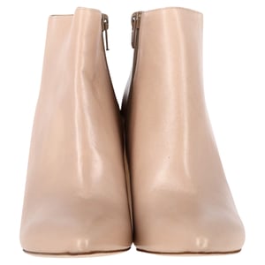 Stuart Weitzman Block-Heel Ankle Boots in Nude Leather