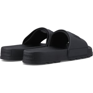 Hunter Core Embossed Slider Polyester Zwarte Slippers
