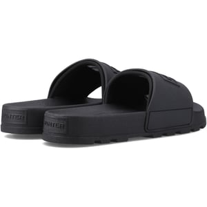 Hunter Core Embossed Slider Polyester Dames Zwarte Slippers