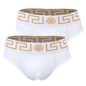 Versace Bi-Pack Jersey Topeka Bi-Stretch Katoen Organisch Nieuw Logo Slip