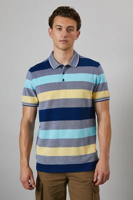 Yellow Barbados Stripe Polo Shirt