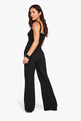 Petite Woven Elasticated Waist Straight Leg Trousers