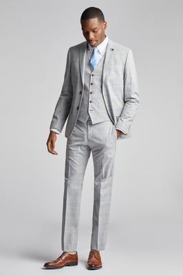 Agate Taupe Blue Check Jacket