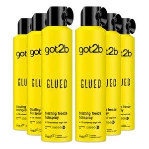 Schwarzkopf got2b Glued Blasting Freeze Hair Spray with Ultimate Hold 300ml,6pk