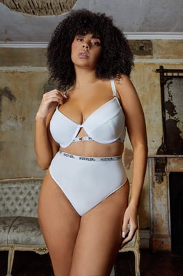 Hustler Hustler Branded Ribbed High Waist Thong