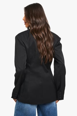 Woven Tailored Cinched Blazer