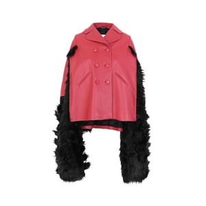 Maison Margiela leren capejas met imitatiebont
