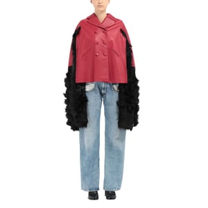 Maison Margiela leren capejas met imitatiebont