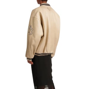 Prada gewatteerde leren varsityjack