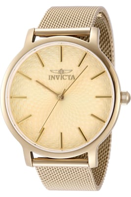 Invicta Wildflower 48973 Dames Horloge - Quartz Uurwerk - Roestvrij Staal met gouden Wijzerplaat - 38mm