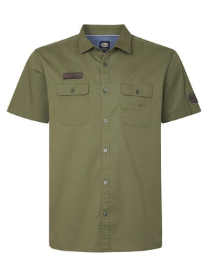 Petrol Industries - Heren Plus Size Artwork Overhemd Cove - Groen