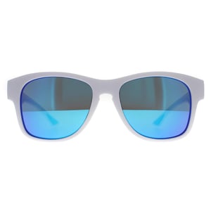 Smith Rectangle Unisex Matte White Blue Mirror Holiday