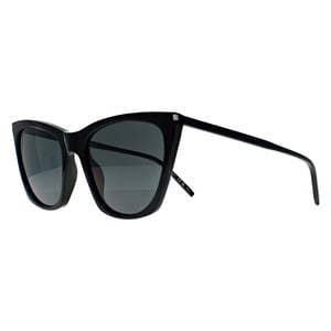 Saint Laurent Cat Eye Womens Shiny Black Grey SL 214 Kate Thin