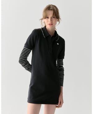 Ruffle Logo Polo Dress