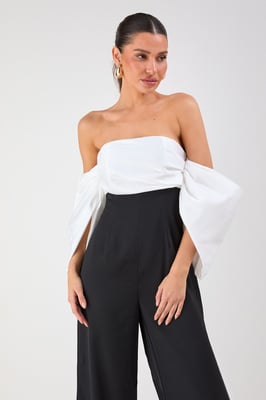 Bardot Volume Sleeve Wide leg Jumpsuit